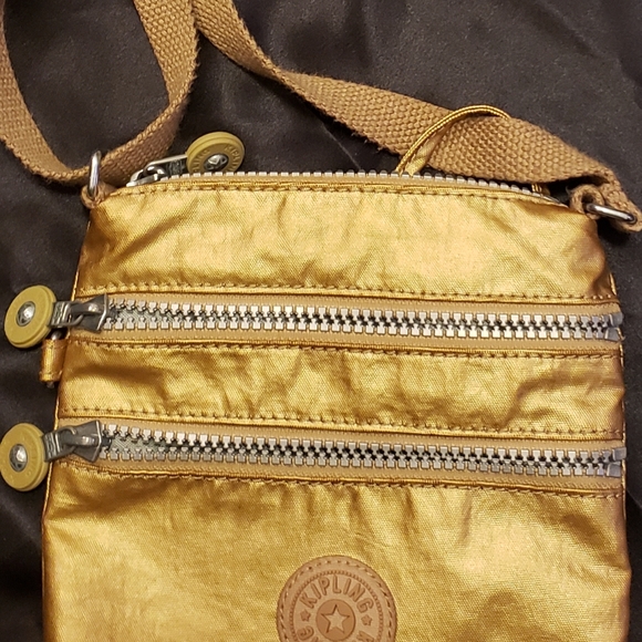 KIPLING Gold Crossbody Multi Zip Bag - Picture 4 of 11
